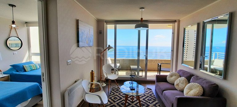Comfortable apartment with a beautiful view in Concón.
