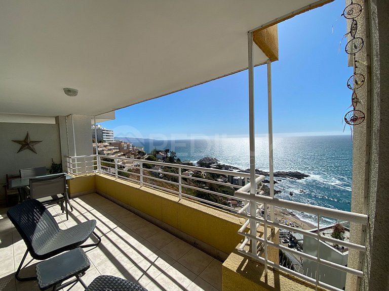 Full Ocean View Family Apartment in Reñaca