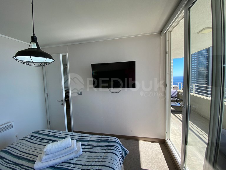 Comfortable apartment with a beautiful view in Concón.