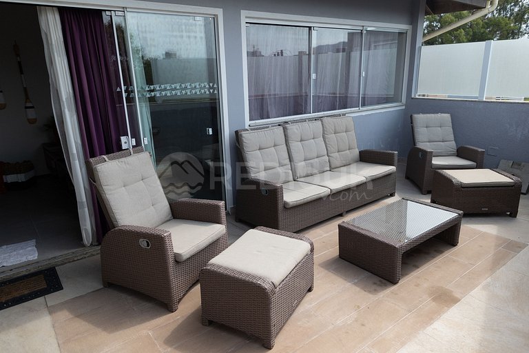 Penthouse moderno, 3 D/2 B, parrilla y terraza