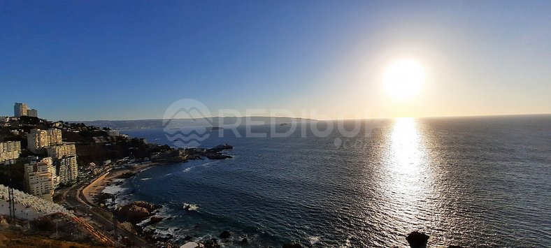 Moderno depto en Reñaca - vista panorámica al mar